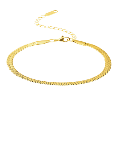 Gold Herringbone Snake Chain Bracelet - RUN THE STREETS COLLABORATIVE