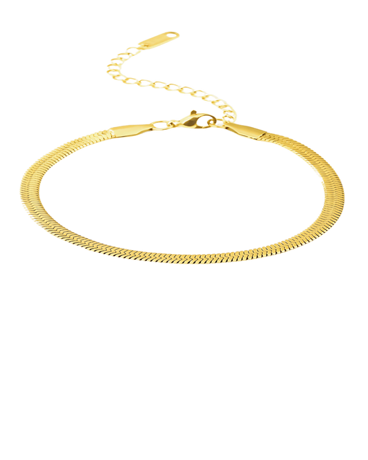 Gold Herringbone Snake Chain Bracelet - RUN THE STREETS COLLABORATIVE