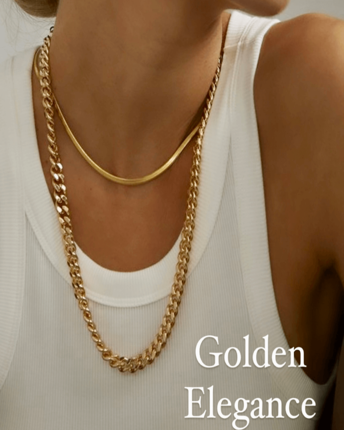 Gold Herringbone Chain Necklace Jewelry - RUN THE STREETS COLLABORATIVE