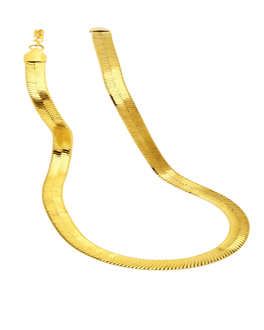 Gold Herringbone Chain Necklace Jewelry - RUN THE STREETS COLLABORATIVE