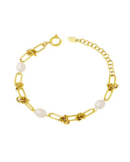Pearl Chain Bracelet with Knots - RUN THE STREETS COLLABORATIVE