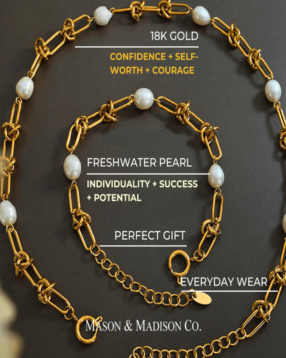 Pearl Chain Bracelet with Knots - RUN THE STREETS COLLABORATIVE