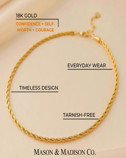 Best Trending Trendy Gold Rope Chain Necklace Bracelet Bundle Set Jewelry - RUN THE STREETS COLLABORATIVE