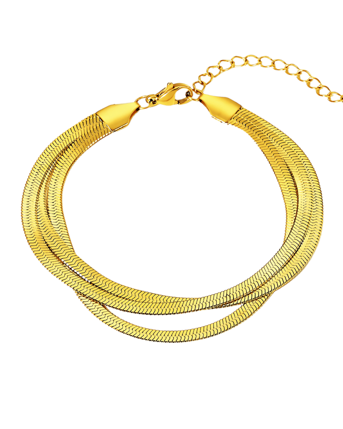 Gold Layered Chain Bracelet - Snake Triple - RUN THE STREETS COLLABORATIVE