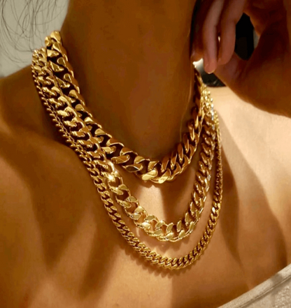 MASON CHUNKY CHAIN™ Gold Necklace + Cable Chain Stack Bundle - RUN THE STREETS COLLABORATIVE