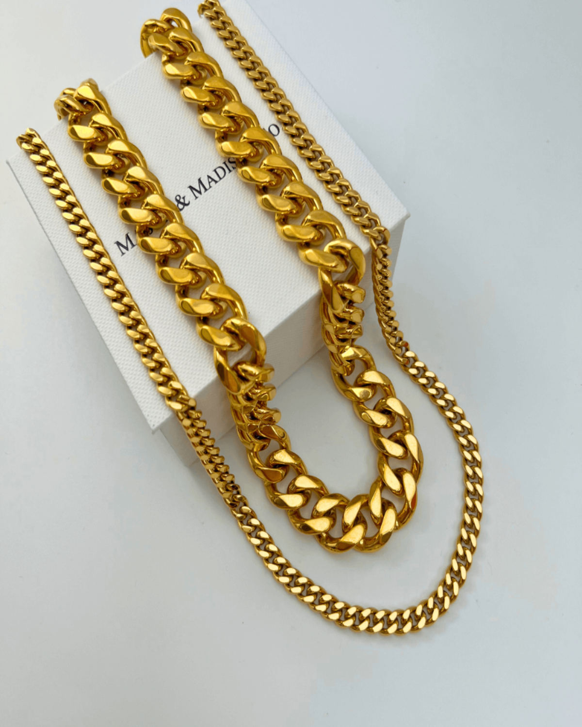 MASON CHUNKY CHAIN™ Gold Necklace + Cable Chain Stack Bundle - RUN THE STREETS COLLABORATIVE