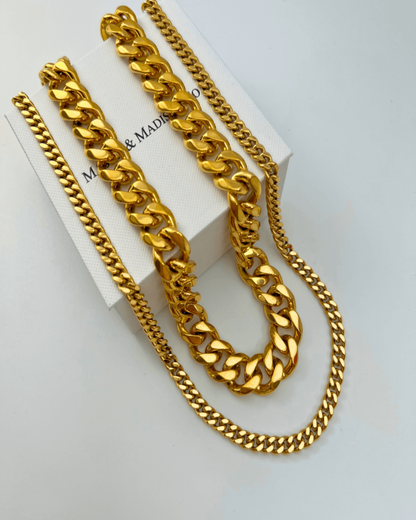 MASON CHUNKY CHAIN™ Gold Necklace + Cable Chain Stack Bundle - RUN THE STREETS COLLABORATIVE