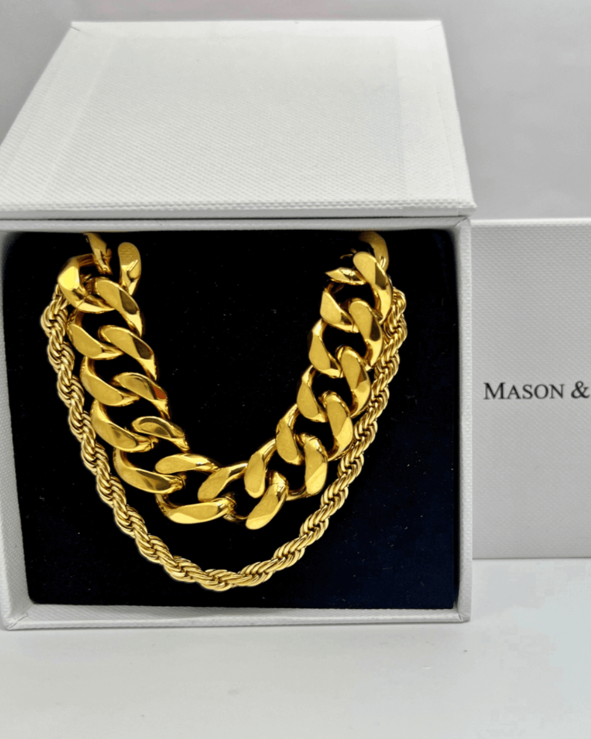 MASON CHUNKY CHAIN™ Gold Necklace + Rope Chain Stack Bundle - RUN THE STREETS COLLABORATIVE