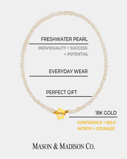 Pearl Chain Necklace with Flower - RUN THE STREETS COLLABORATIVE