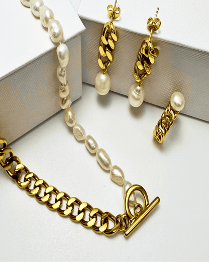 MADISON PEARL DUET™ Gold Chain Bundle Set - Elegance - RUN THE STREETS COLLABORATIVE