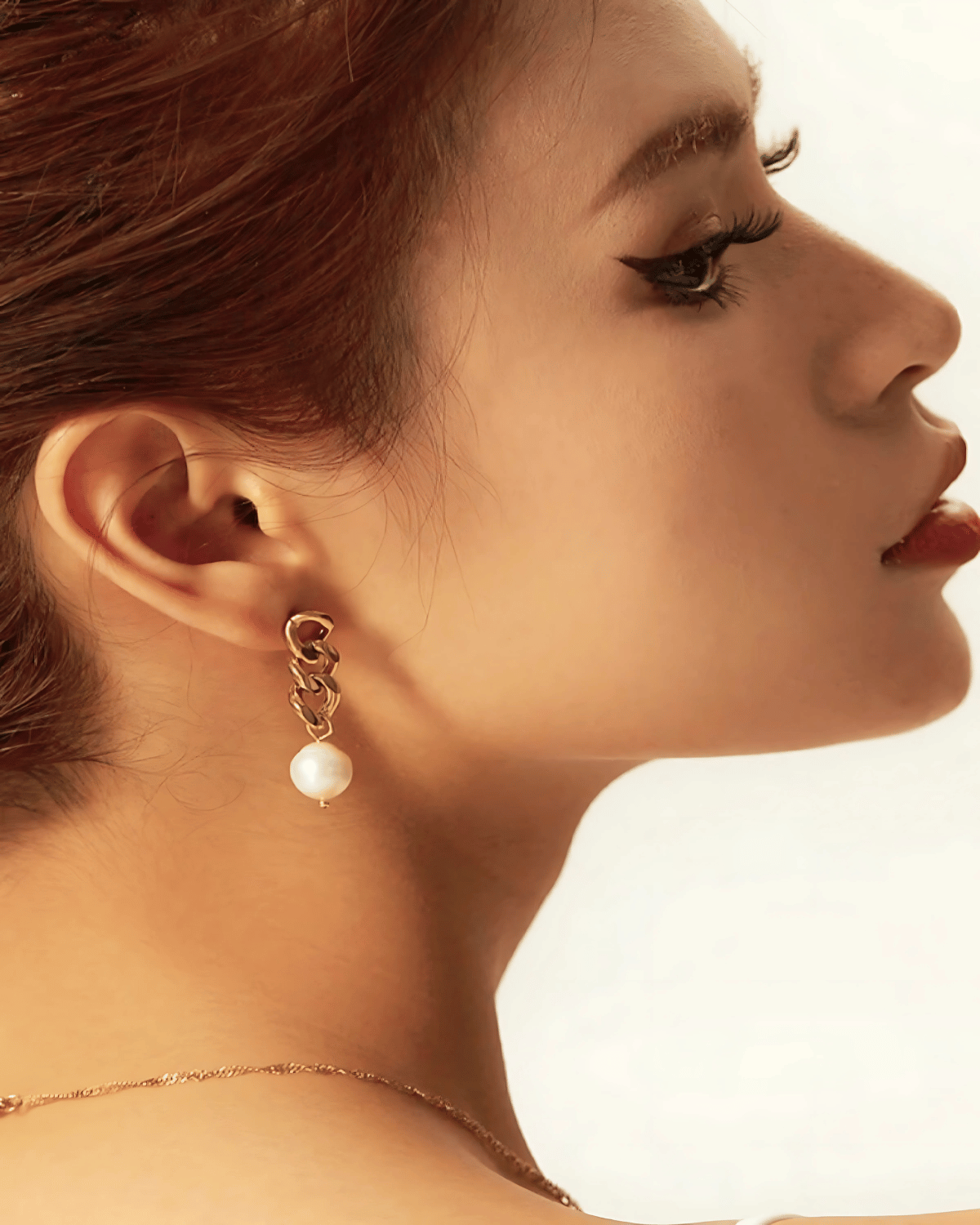 MADISON PEARL DUET™ Gold Chain Earrings - RUN THE STREETS COLLABORATIVE