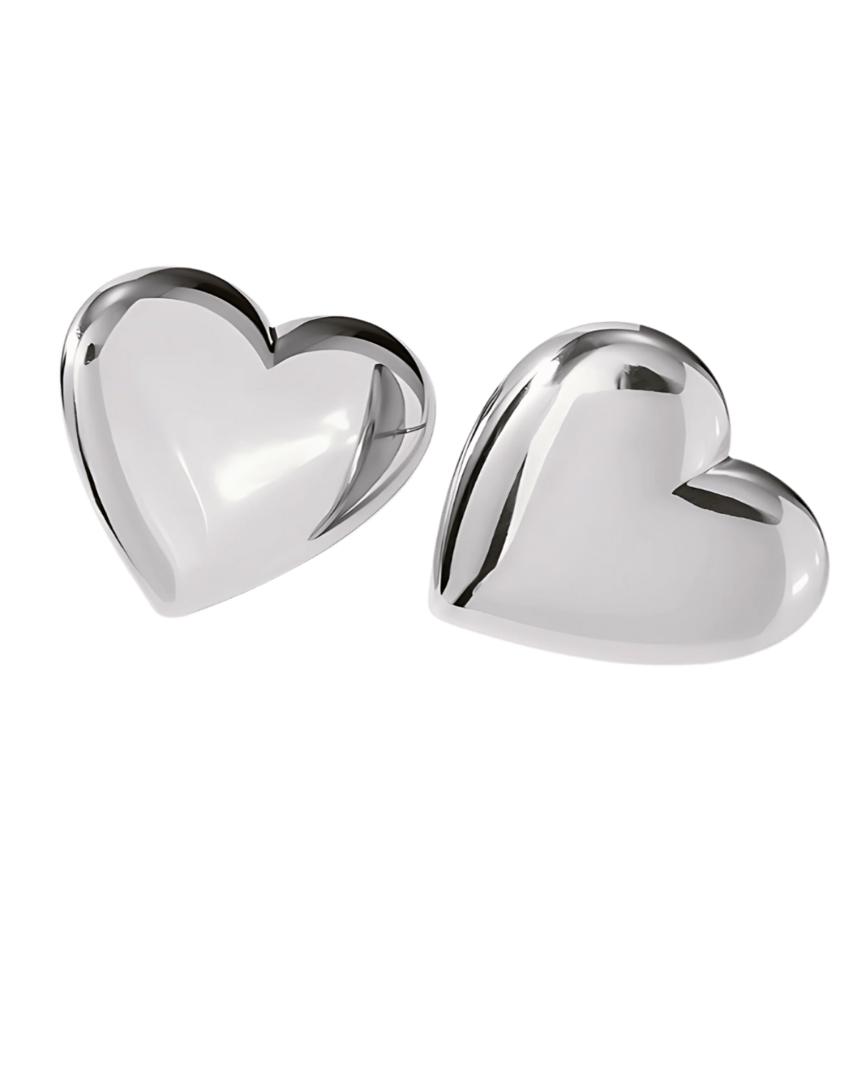 Silver Stud Earrings - Heart - RUN THE STREETS COLLABORATIVE