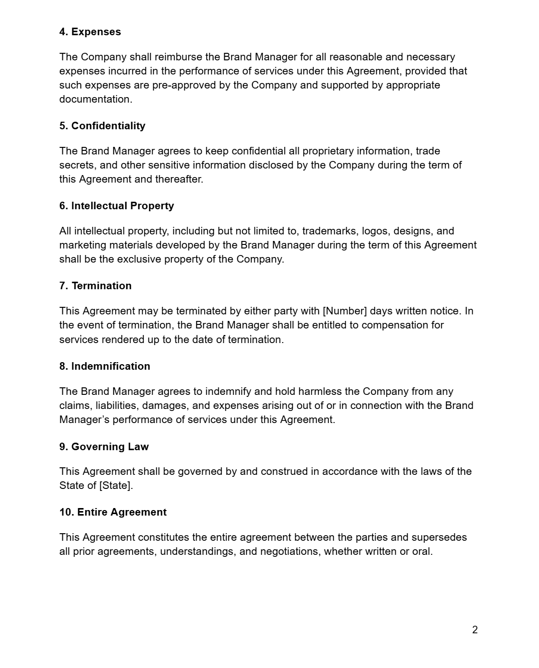 Brand Manager Agreement - RUN THE STREETS COLLABORATIVE