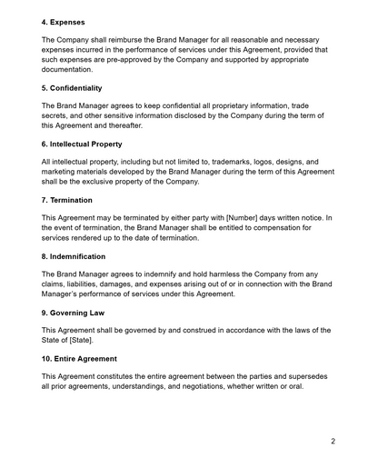 Brand Manager Agreement - RUN THE STREETS COLLABORATIVE