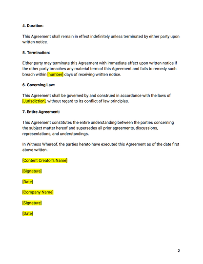 Content Ownership Agreements (Non-Exclusive, Royalty-Free) (Modification Restrictions & Modification Rights) - RTS Collaborative