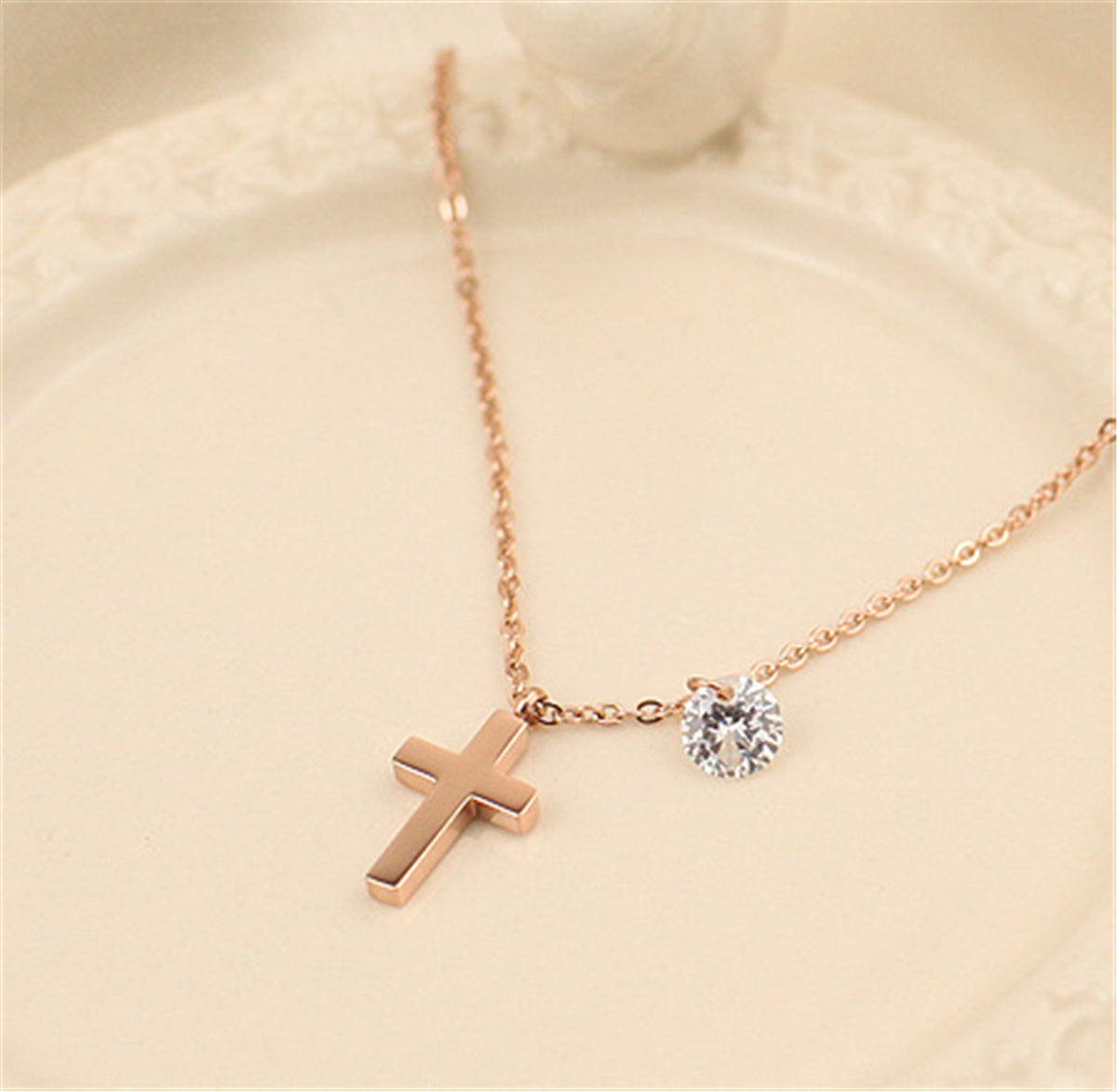 Stainless Steel Cross and Crystal Anklet - RUN THE STREETS COLLABORATIVE
