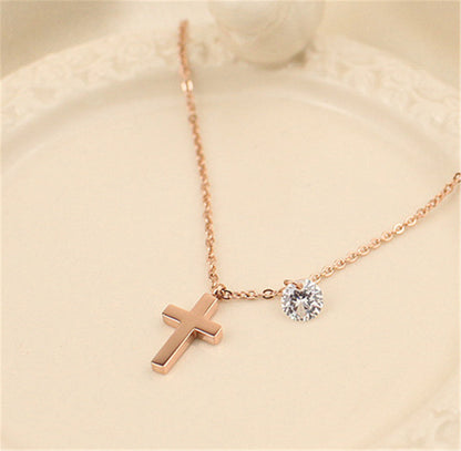 Stainless Steel Cross and Crystal Anklet - RUN THE STREETS COLLABORATIVE