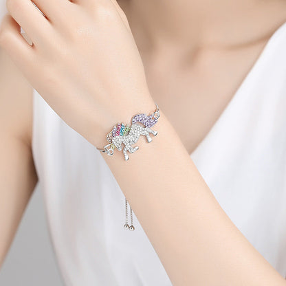 Multi-Colored Crystal Unicorn Adjustable Bracelet - RUN THE STREETS COLLABORATIVE
