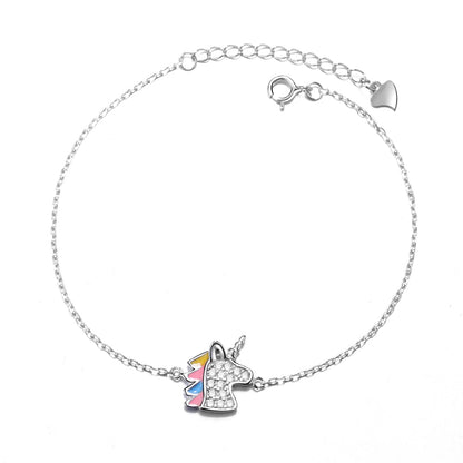 Sterling Silver and Swarovski Unicorn Bracelet - RUN THE STREETS COLLABORATIVE