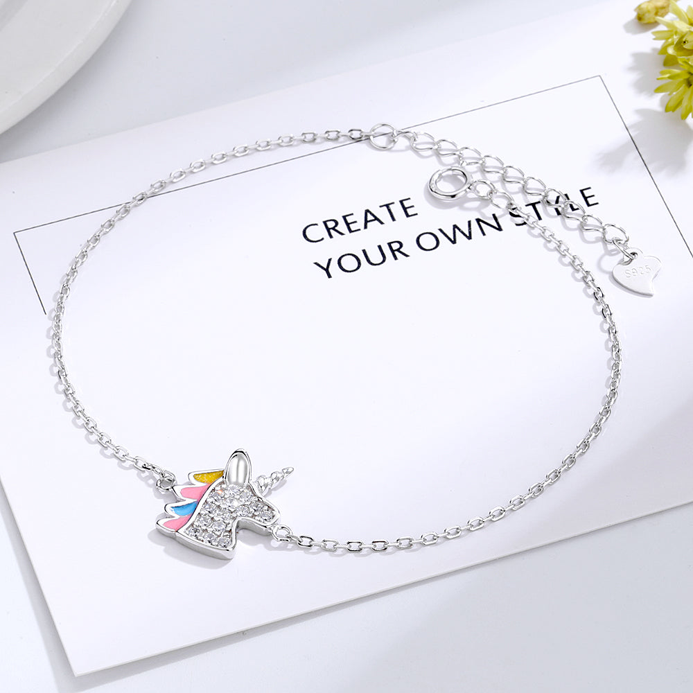 Sterling Silver and Swarovski Unicorn Bracelet - RUN THE STREETS COLLABORATIVE