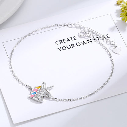 Sterling Silver and Swarovski Unicorn Bracelet - RUN THE STREETS COLLABORATIVE