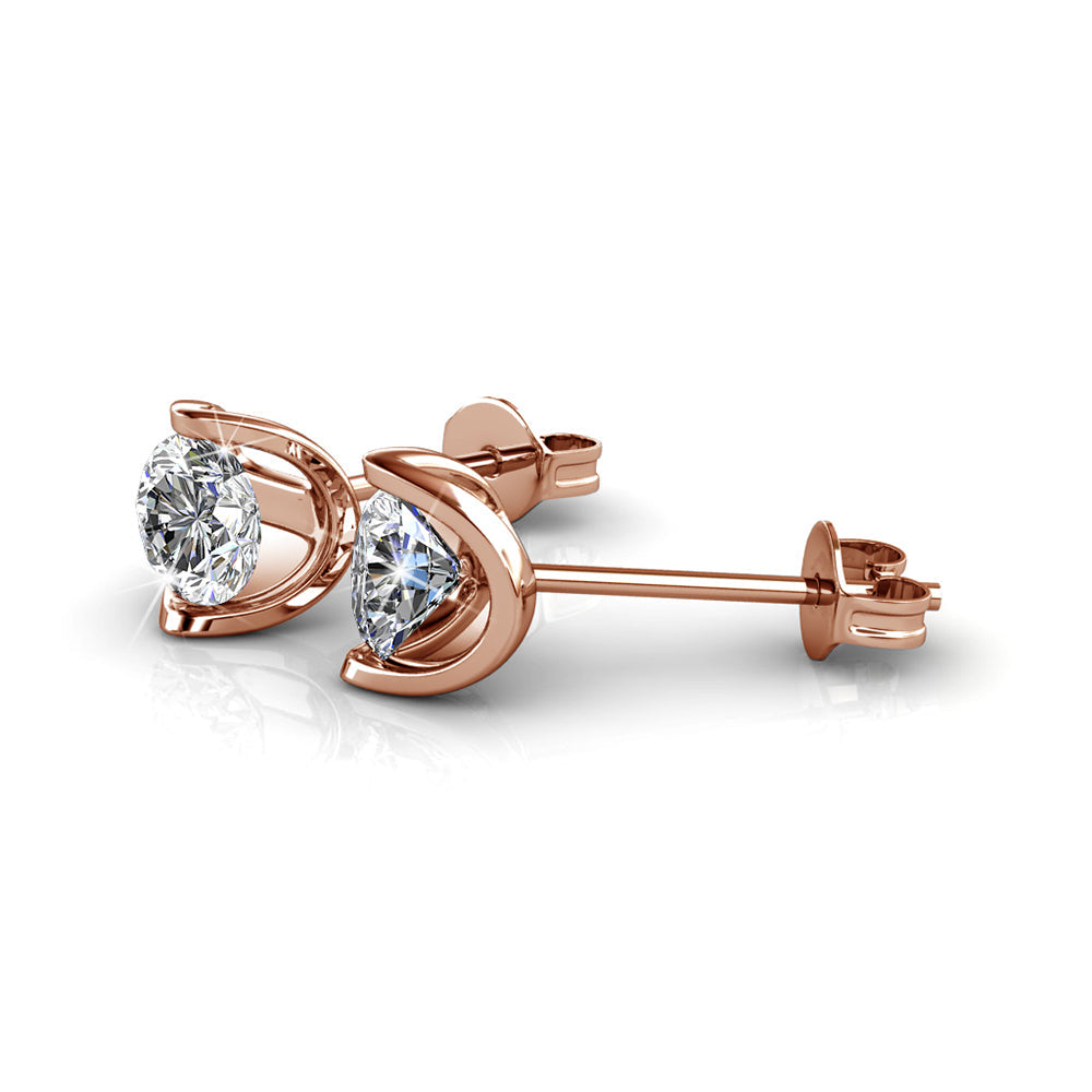 Swarovski Crystal Floating Halo Stud Earring in 18K White Gold - RUN THE STREETS COLLABORATIVE