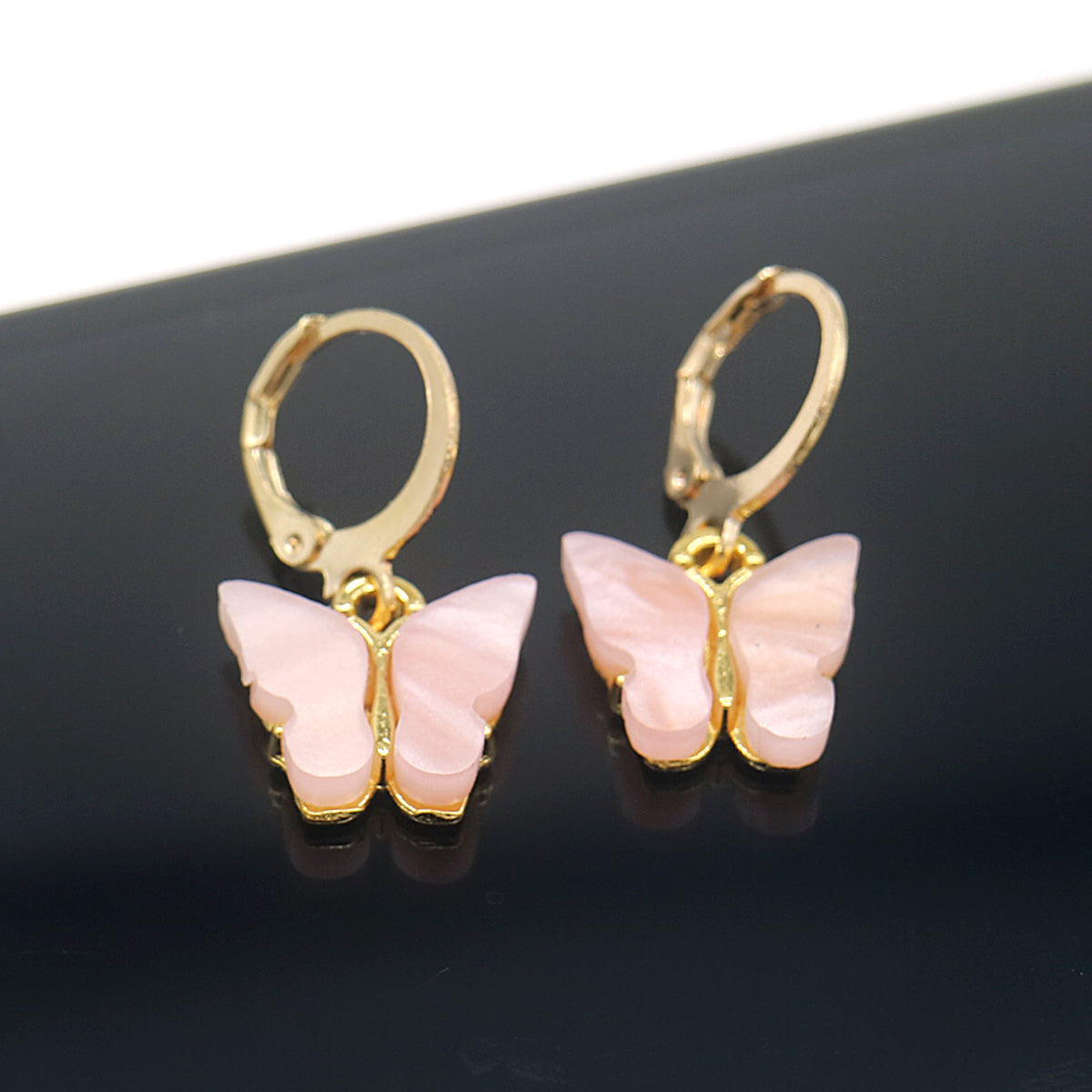 14K Gold and Lab Created Opal Butterfly Drop Earring - RUN THE STREETS COLLABORATIVE