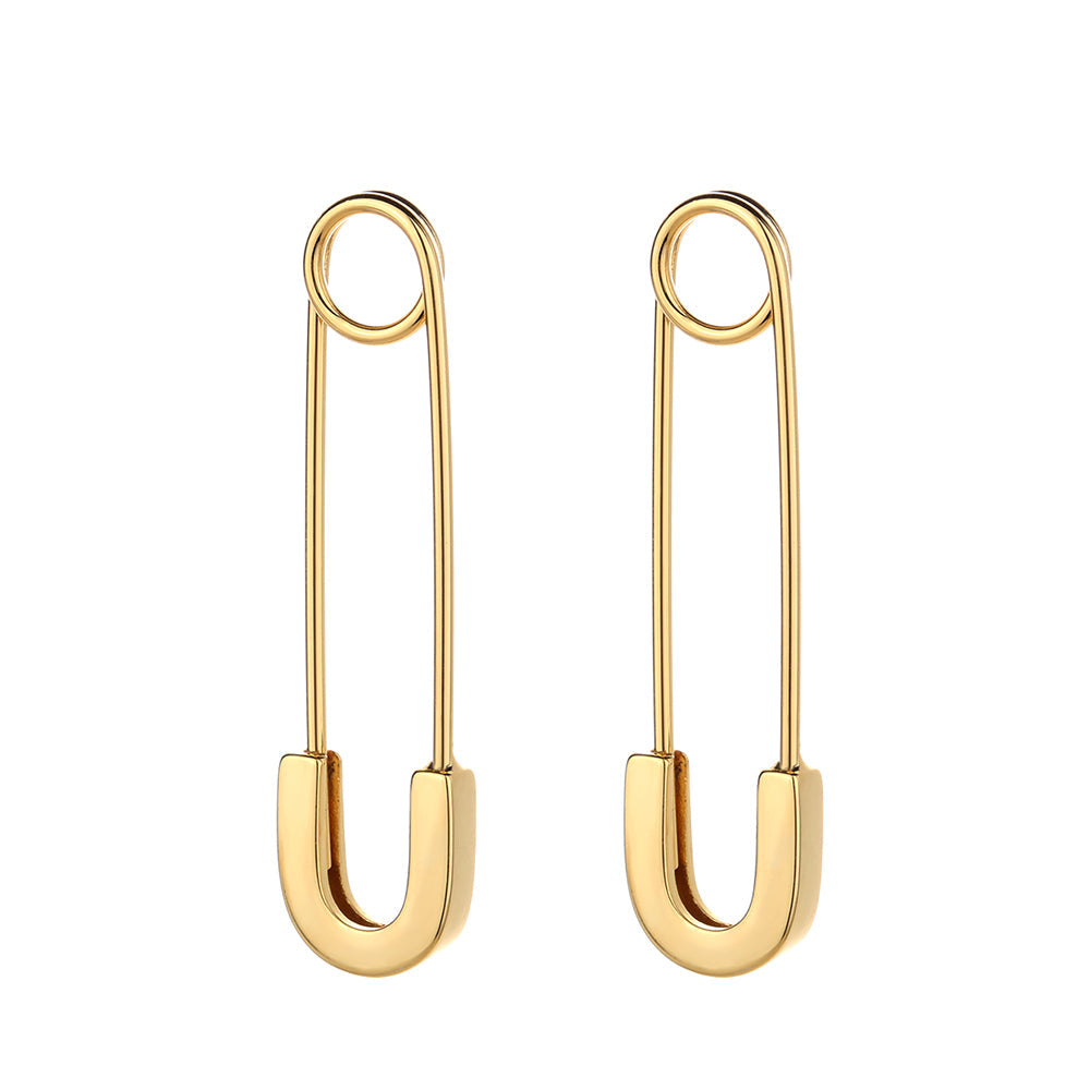 14K Rose Gold Safety Pin Earrings - RUN THE STREETS COLLABORATIVE
