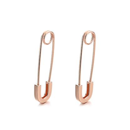 14K Rose Gold Safety Pin Earrings - RUN THE STREETS COLLABORATIVE