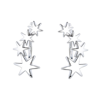 Sterling Silver Shooting Star Climber Earring - RUN THE STREETS COLLABORATIVE