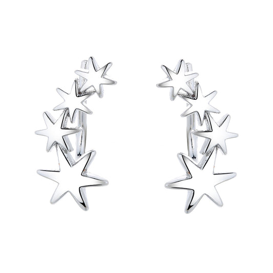 Sterling Silver Shooting Star Climber Earring - RUN THE STREETS COLLABORATIVE