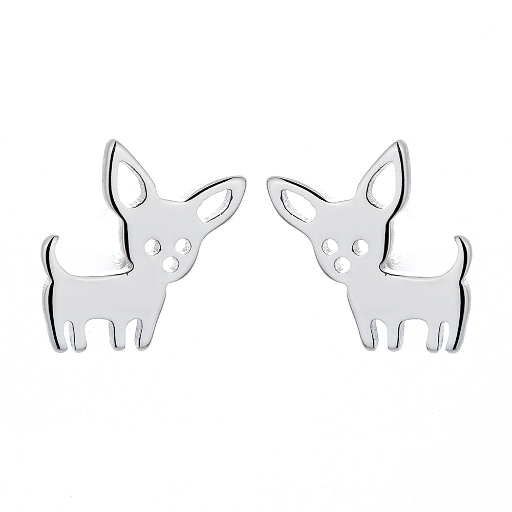 Sterling Silver Chihuahua Dog Earrings - RUN THE STREETS COLLABORATIVE