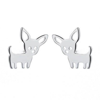 Sterling Silver Chihuahua Dog Earrings - RUN THE STREETS COLLABORATIVE