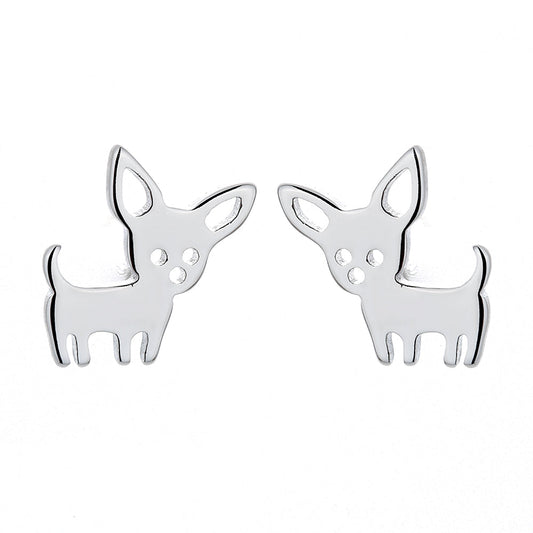 Sterling Silver Chihuahua Dog Earrings - RUN THE STREETS COLLABORATIVE