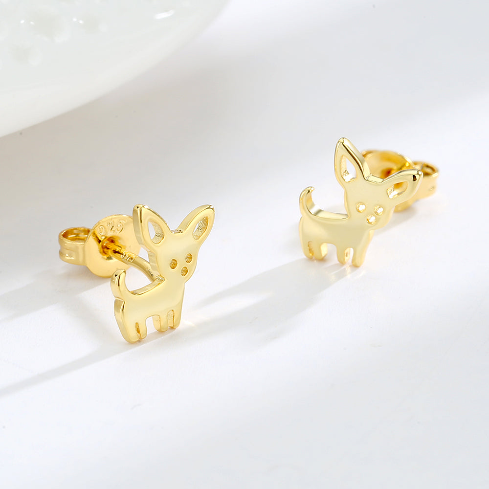 Sterling Silver Chihuahua Dog Earrings - RUN THE STREETS COLLABORATIVE