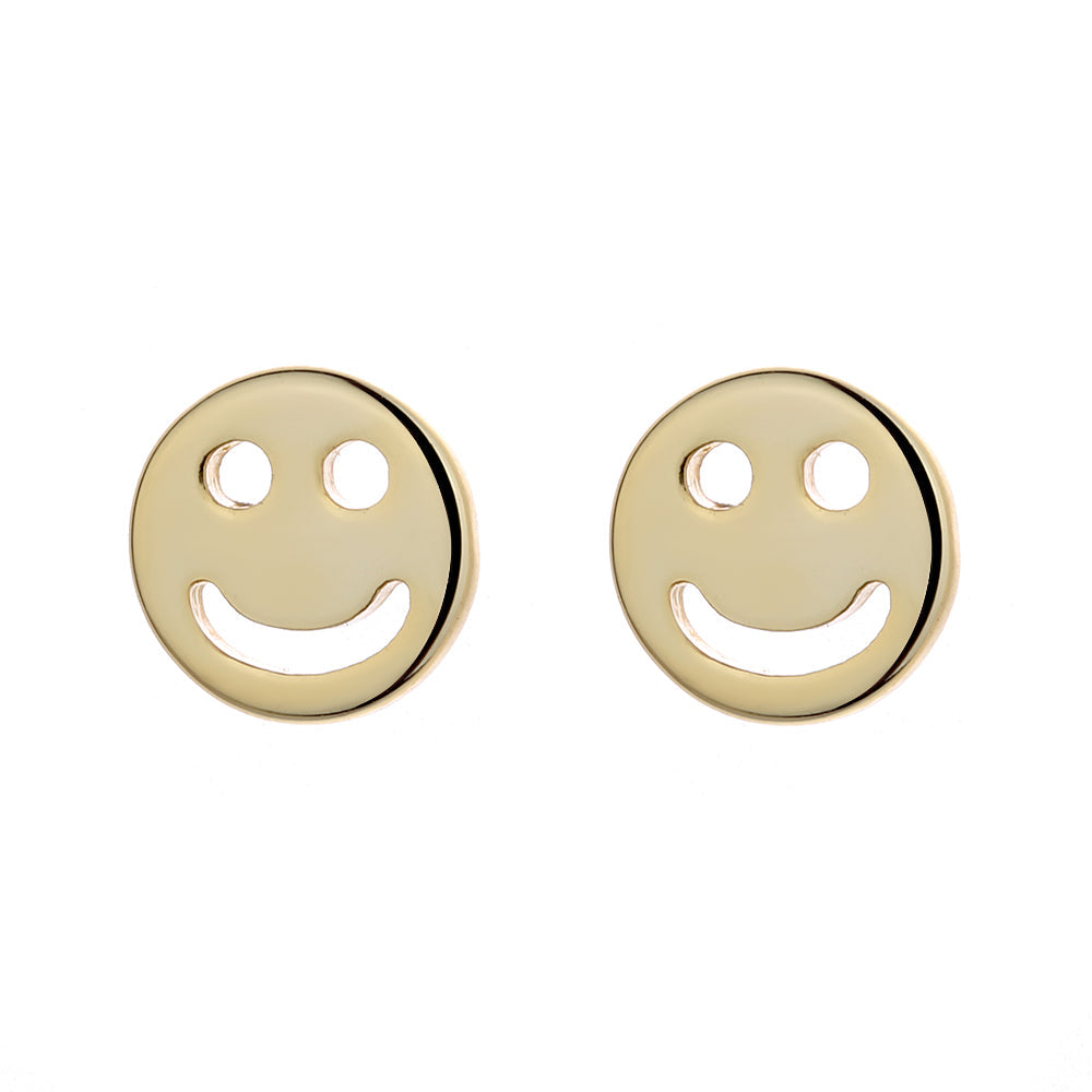 14K Gold or Sterling Silver Smiley Face Earring - RUN THE STREETS COLLABORATIVE