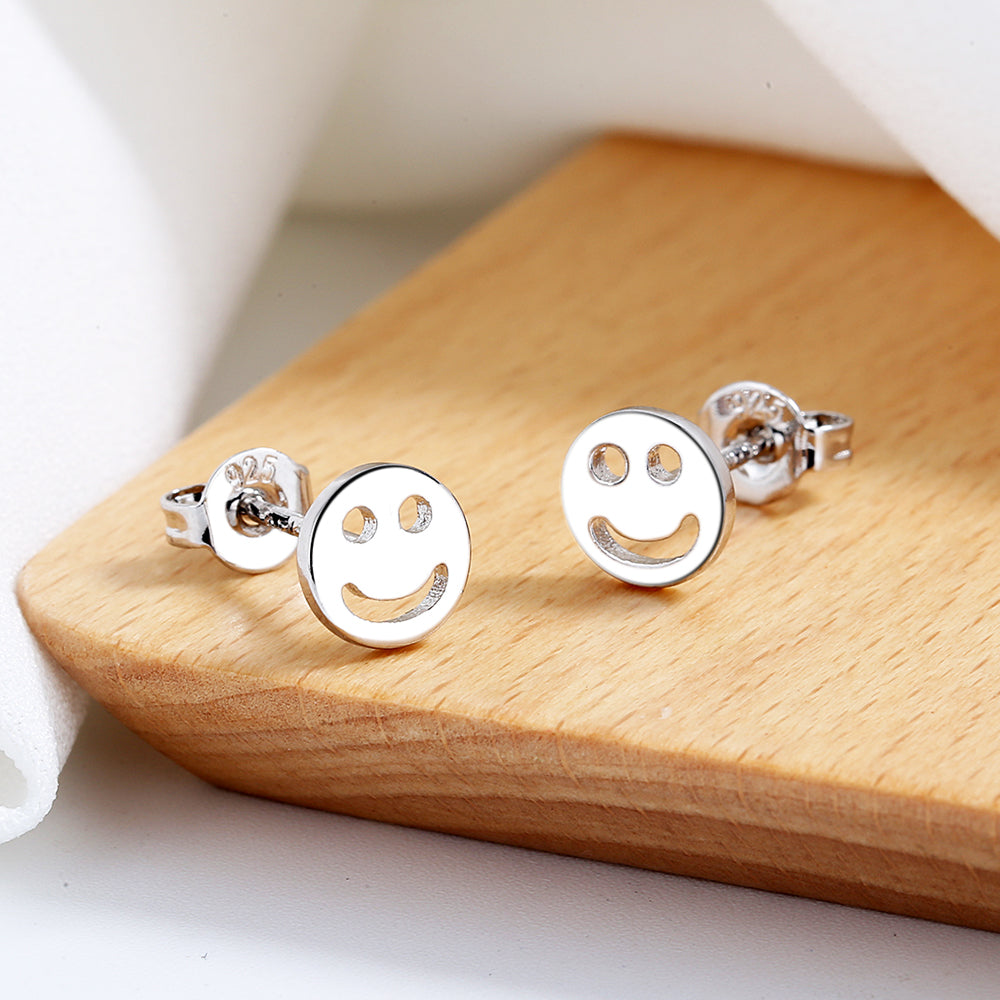 14K Gold or Sterling Silver Smiley Face Earring - RUN THE STREETS COLLABORATIVE