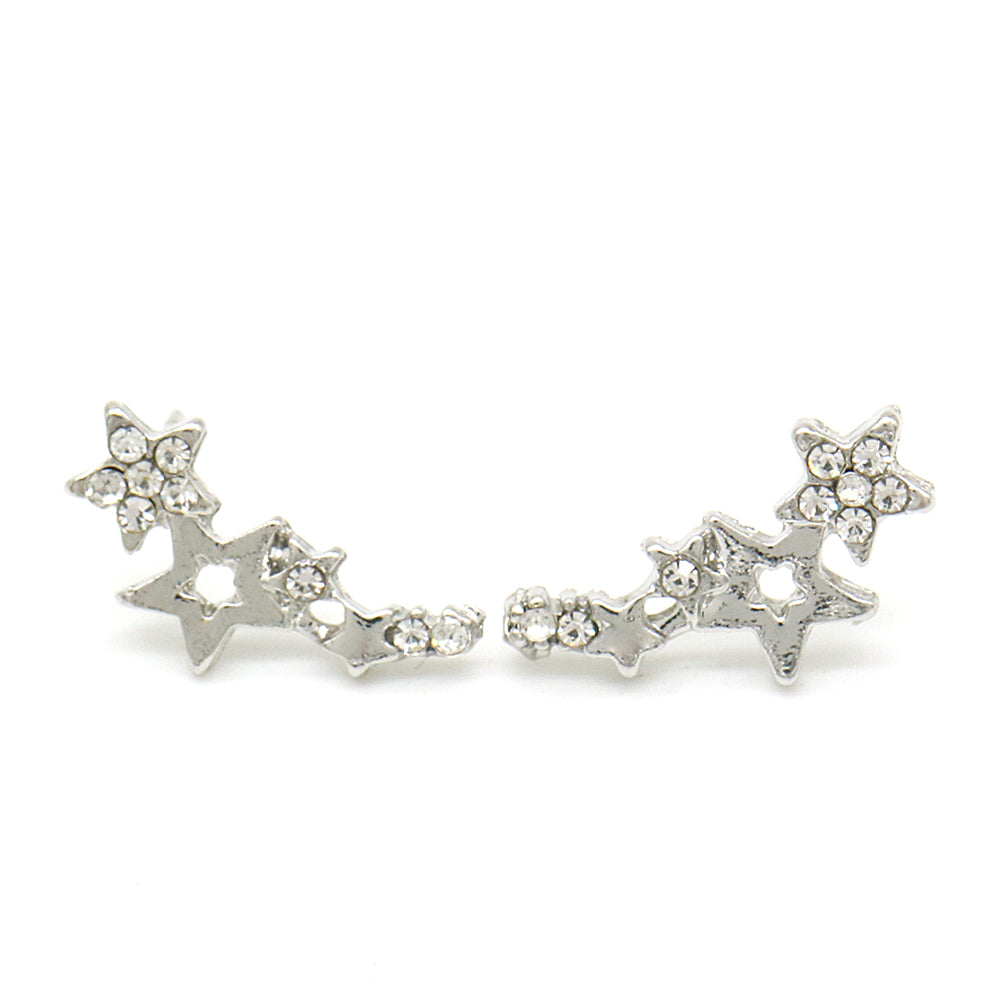 18K Gold-Plated Star Earring Climber with Genuine Crystals - RUN THE STREETS COLLABORATIVE
