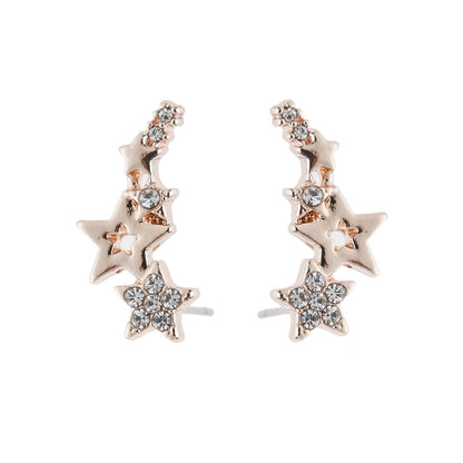 18K Gold-Plated Star Earring Climber with Genuine Crystals - RUN THE STREETS COLLABORATIVE