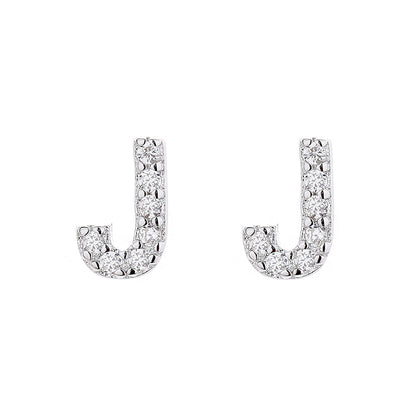 Sterling Silver Letter Earrings with Crystals - RUN THE STREETS COLLABORATIVE