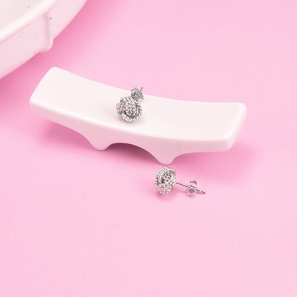 Sterling Silver Love Knot Stud Earring - RUN THE STREETS COLLABORATIVE