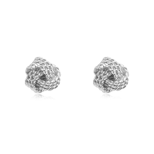 Sterling Silver Love Knot Stud Earring - RUN THE STREETS COLLABORATIVE