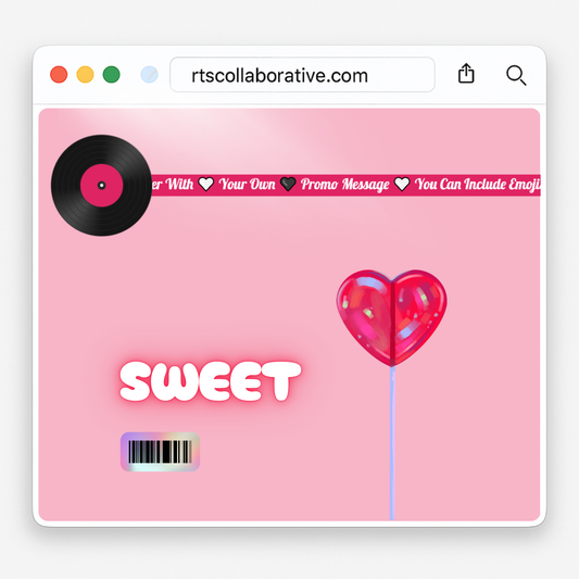 Hot Pink Spinning Disc Scrolling Text Banner