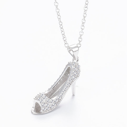 Sterling Silver Stiletto Crystal Pendant Necklace - RUN THE STREETS COLLABORATIVE