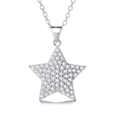 Sterling Silver Star Pendant Necklace with crystals from Swarovski - RUN THE STREETS COLLABORATIVE