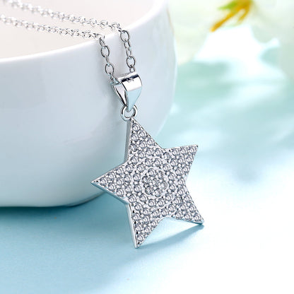 Sterling Silver Star Pendant Necklace with crystals from Swarovski - RUN THE STREETS COLLABORATIVE