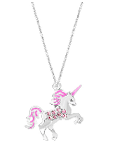Sterling Silver Unicorn Pendant Necklace with Swarovski Crystals - RUN THE STREETS COLLABORATIVE