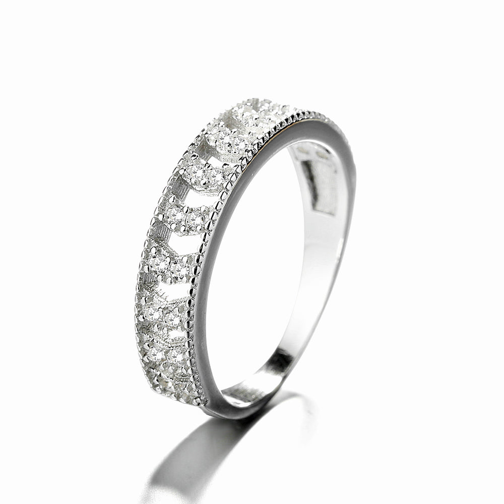 Sterling Silver Chevron Band with crystals from Swarovski - RUN THE STREETS COLLABORATIVE