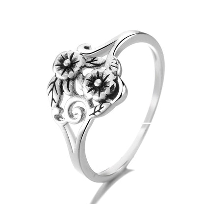 Sterling Silver Adjustable Artisan Wild Flower Ring - RUN THE STREETS COLLABORATIVE