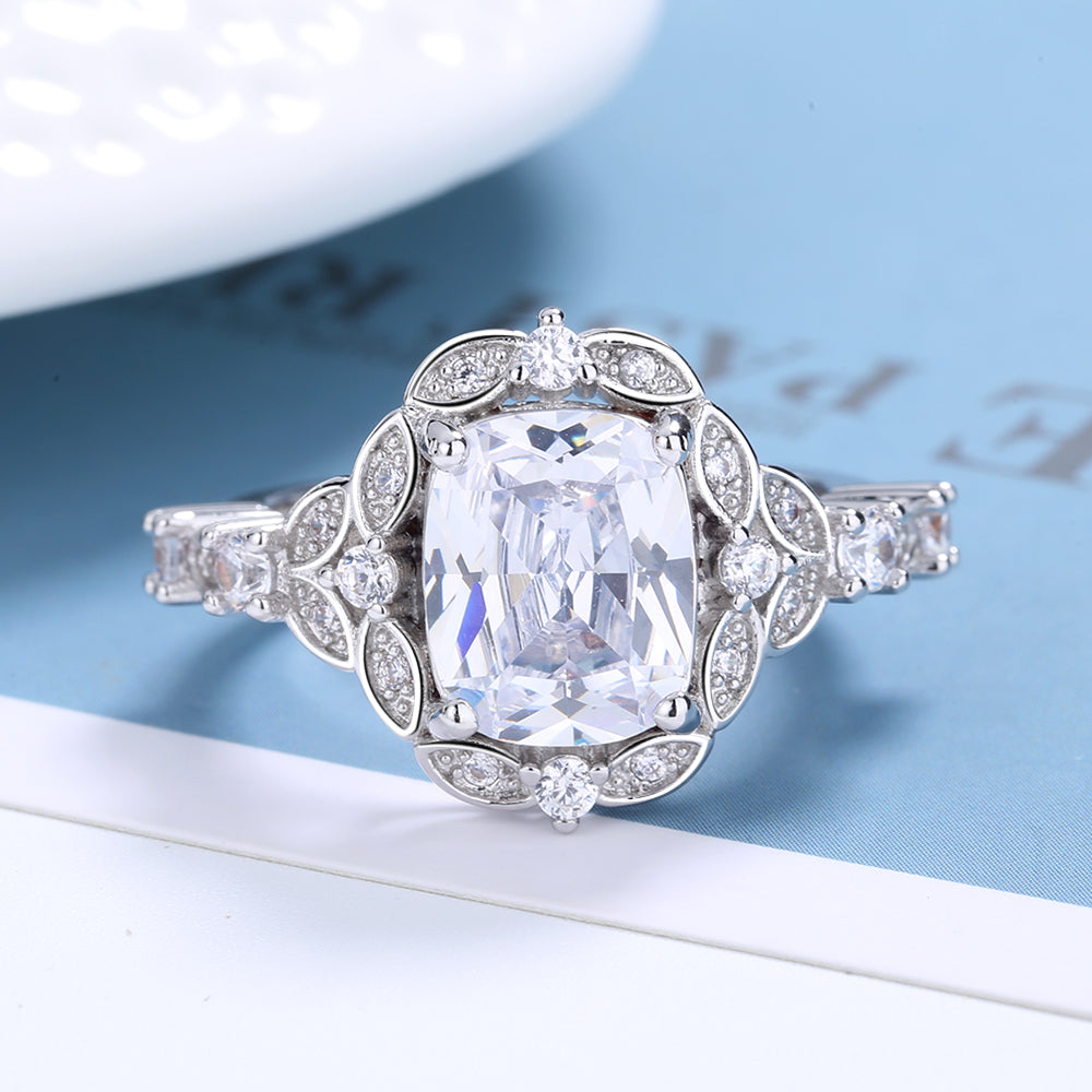 Sterling Silver Ageless Engagement ring with Crystals from Swarovski - RUN THE STREETS COLLABORATIVE